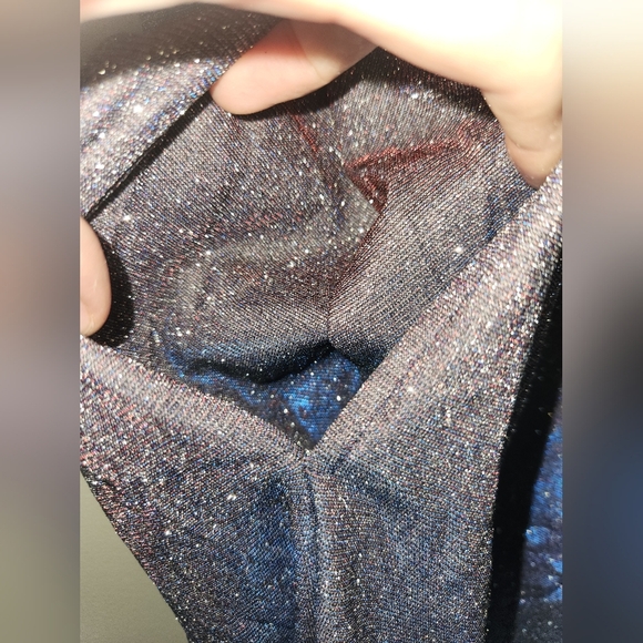 Nwt know.one.cares blue red silver glitter belted jumpsuit with pockets size sm - Picture 4 of 5